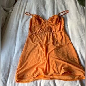 Orange urban outfitters corset mini dress